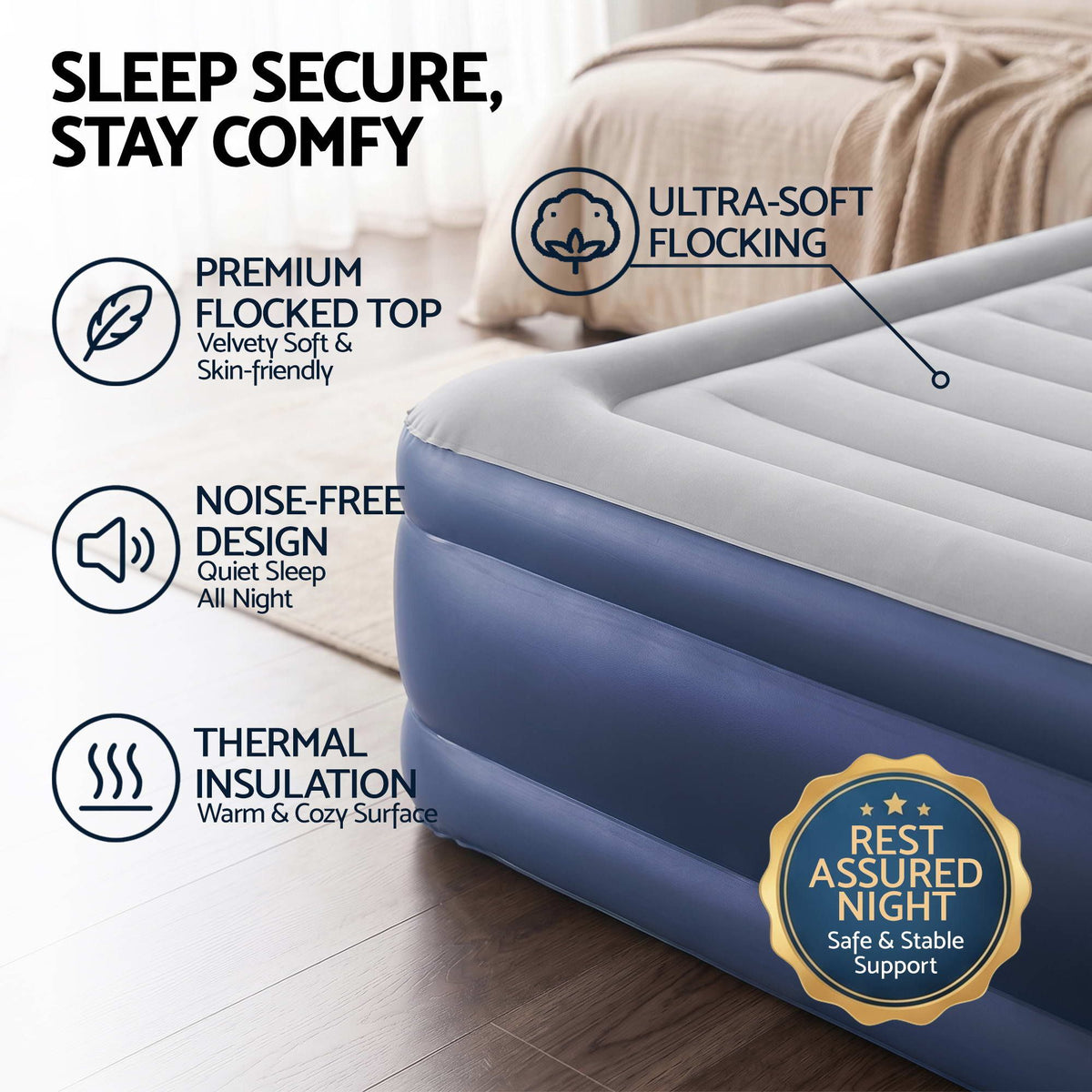 Bestway Queen Air Mattress with Built-in Pump 61cm