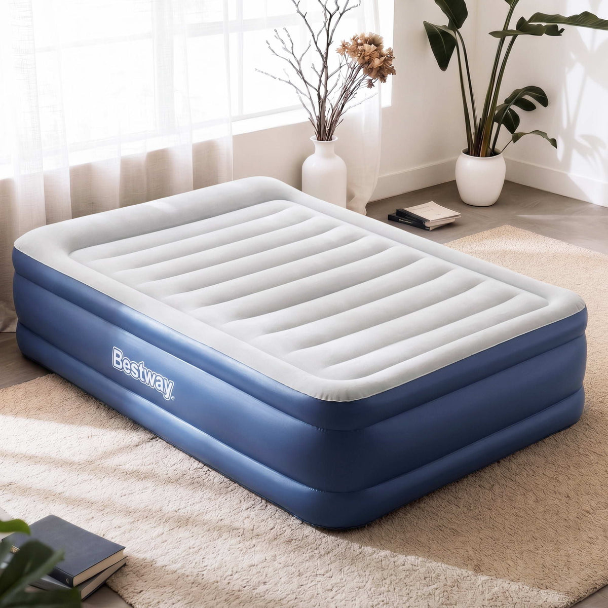 Bestway Queen Air Mattress with Built-in Pump 61cm