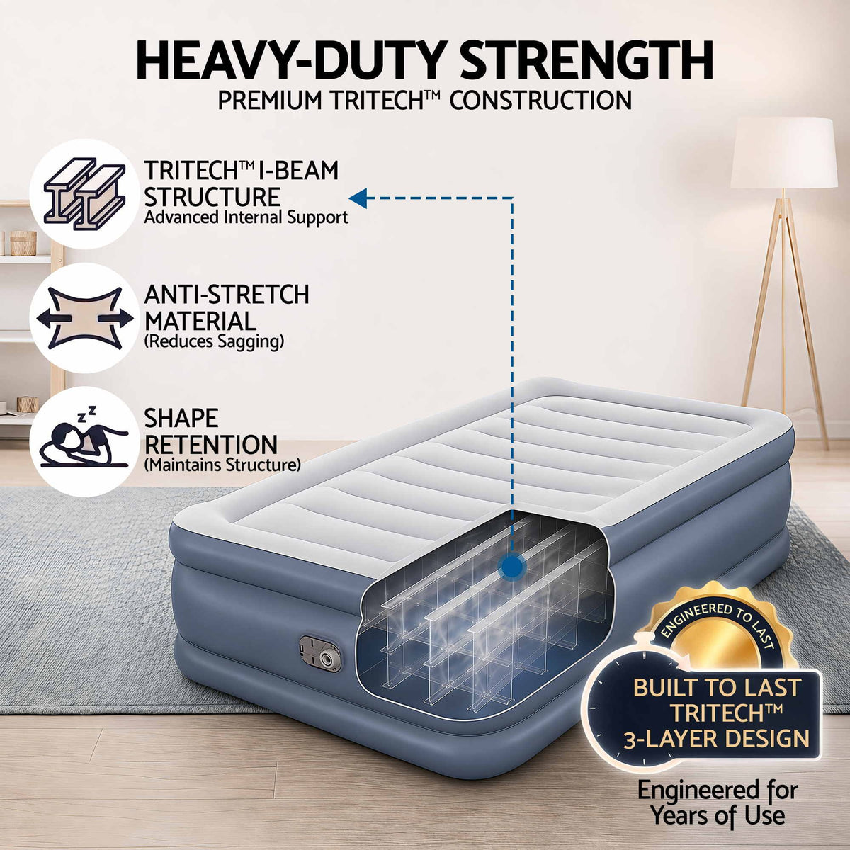 Bestway Single Air Mattress with Built-in Pump 51cm