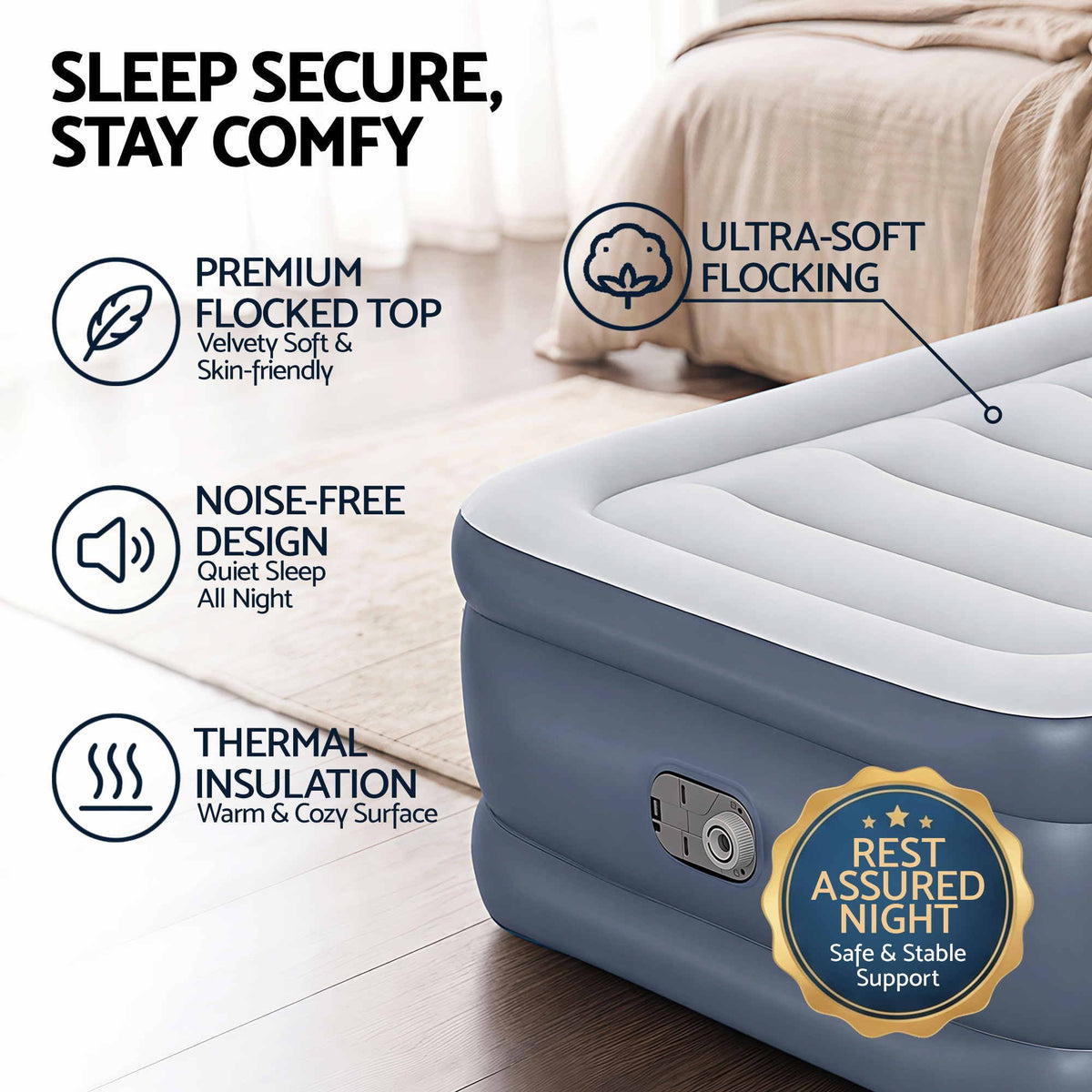 Bestway Single Air Mattress with Built-in Pump 51cm