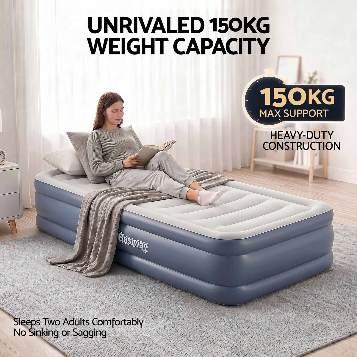 Bestway Single Air Mattress with Built-in Pump 51cm