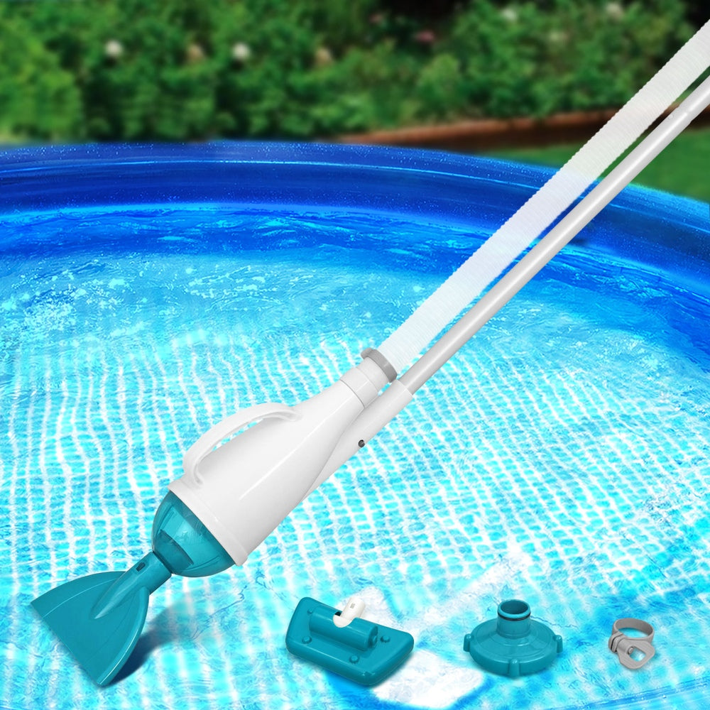 AquaPristine Pool Vacuum 6m Hose 1.9m Aluminium Pole 2 Cleaning Heads