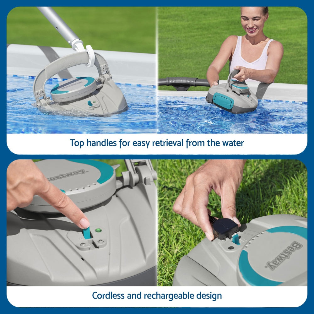 Bestway Cordless Robotic Pool Cleaner Automatic Grey