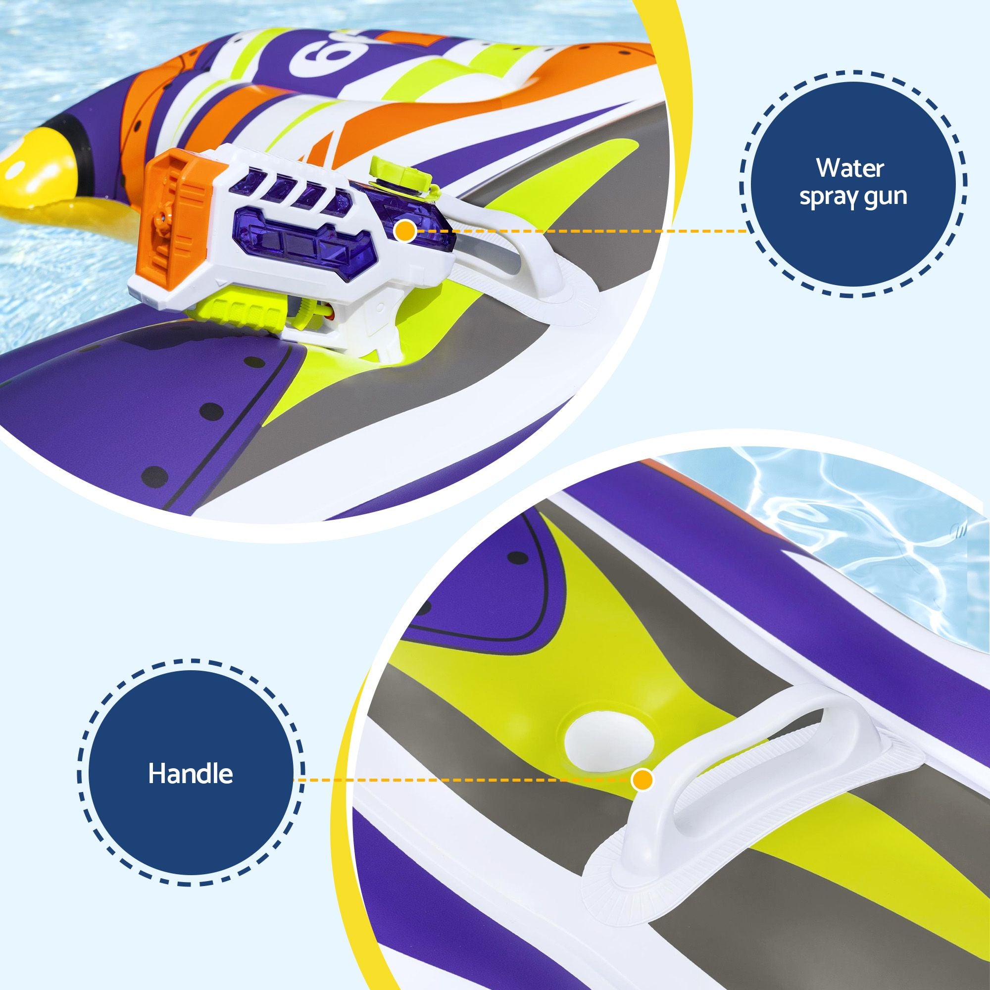 Bestway Spaceship Ride-On Pool Float Toy Floaties for Kids 45kg Capacity