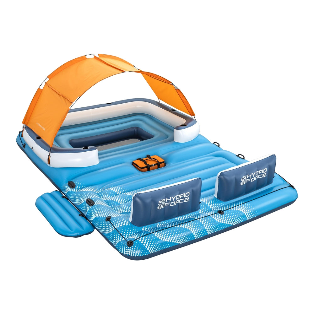 Bestway 6-Person Inflatable Pool Float Island Lounge Raft with Canopy