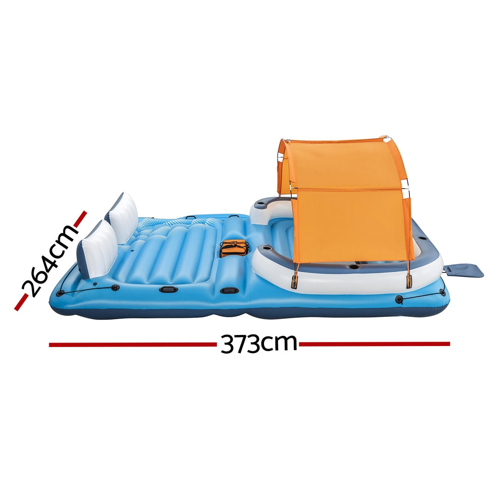 Bestway 6-Person Inflatable Pool Float Island Lounge Raft with Canopy