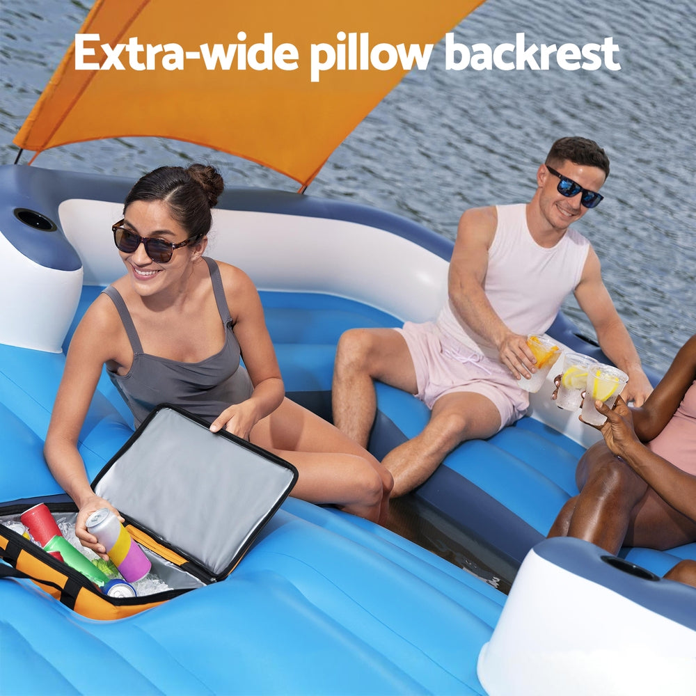 Bestway 6-Person Inflatable Pool Float Island Lounge Raft with Canopy