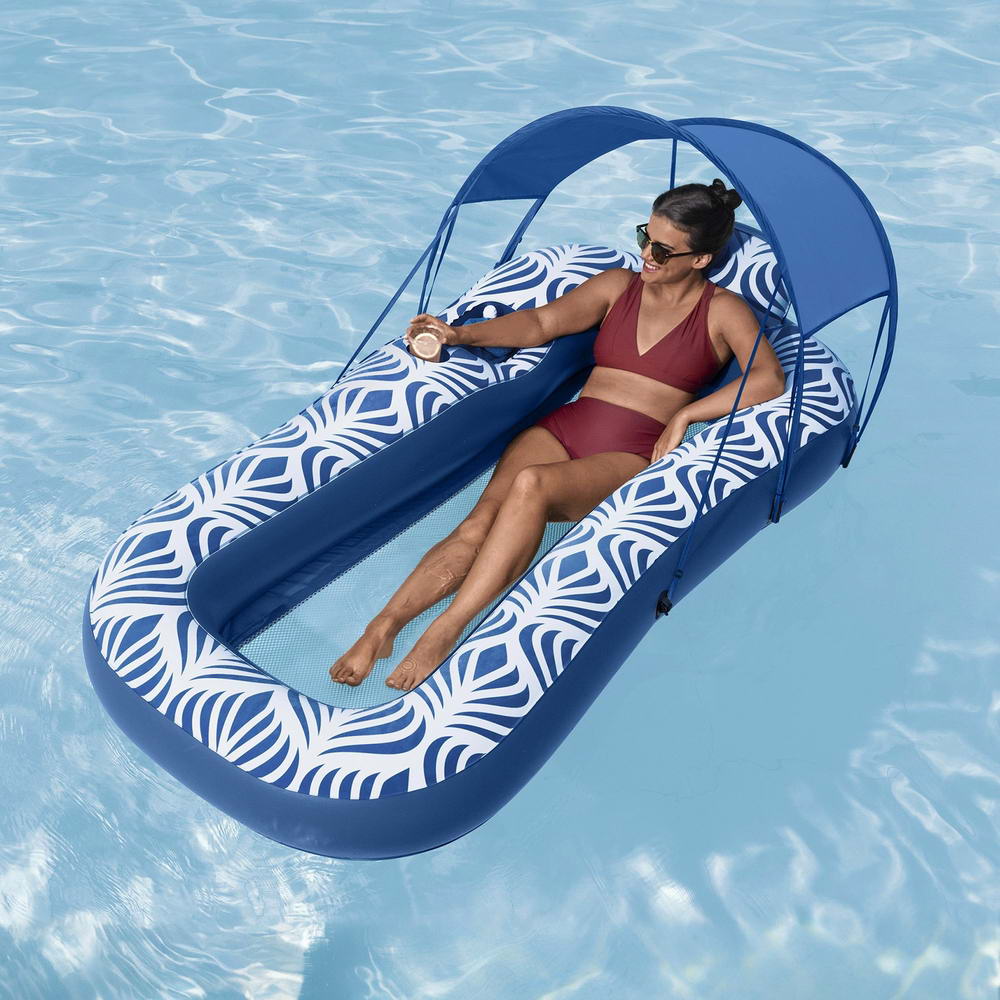 Removable Sunshade Inflatable Pool Lounge with Cup Holder – Bestway