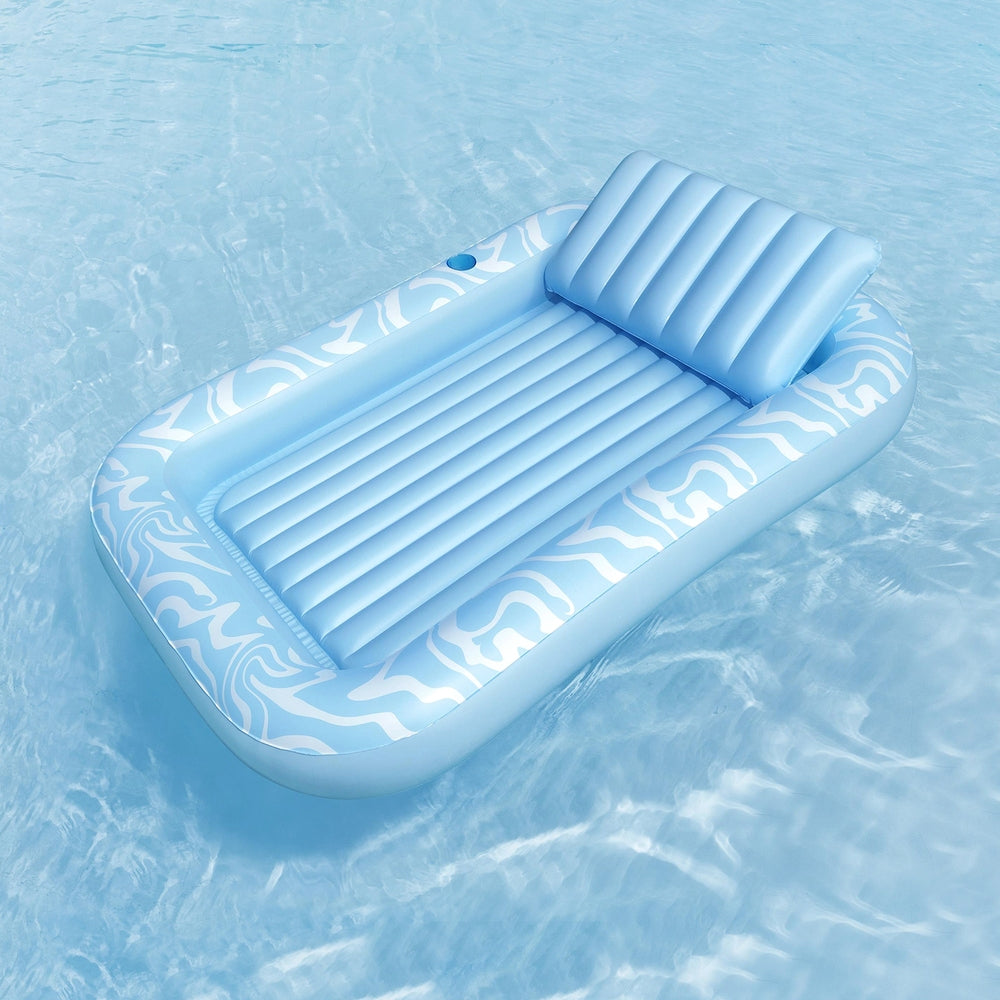 Bestway Inflatable Pool Lounger Chair Pillow Cup Holder 203x137cm