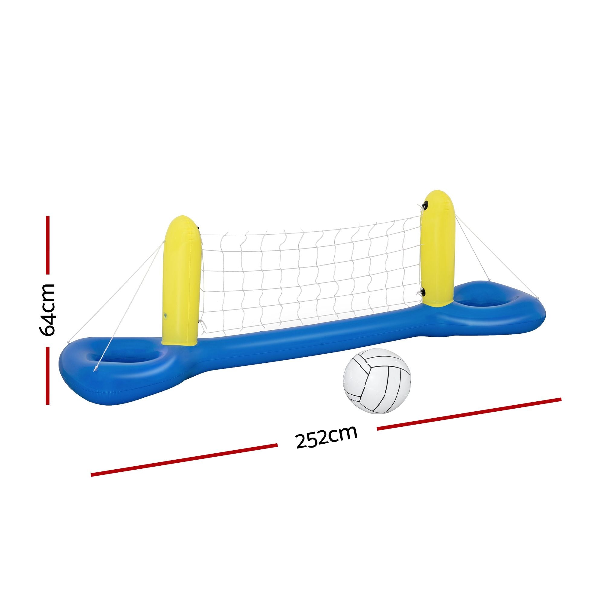 Bestway Floating Pool Volleyball Net Set with Ball 252cm x 64cm Blue