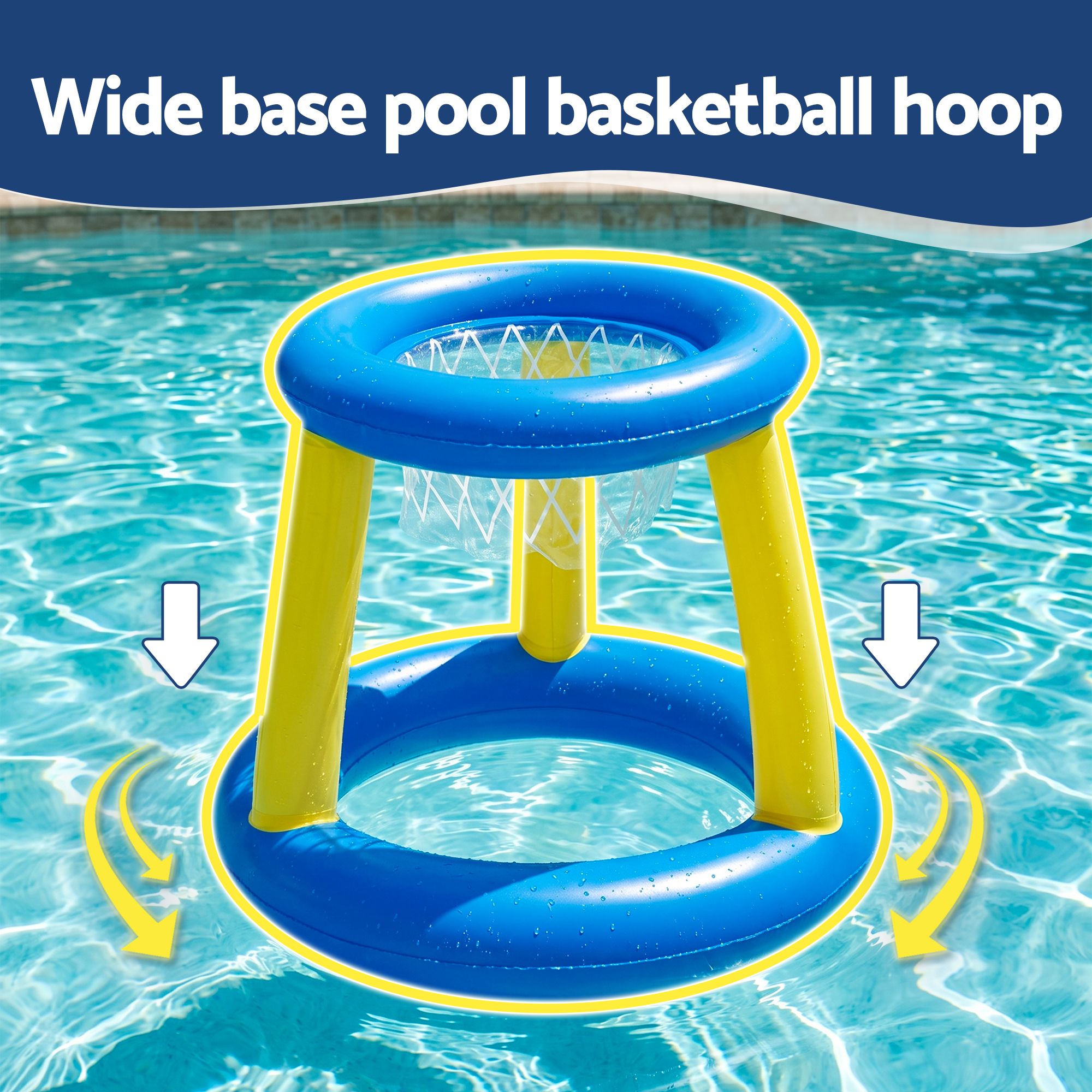 Bestway Inflatable Pool Float Basketball Hoop Set with Ball Blue