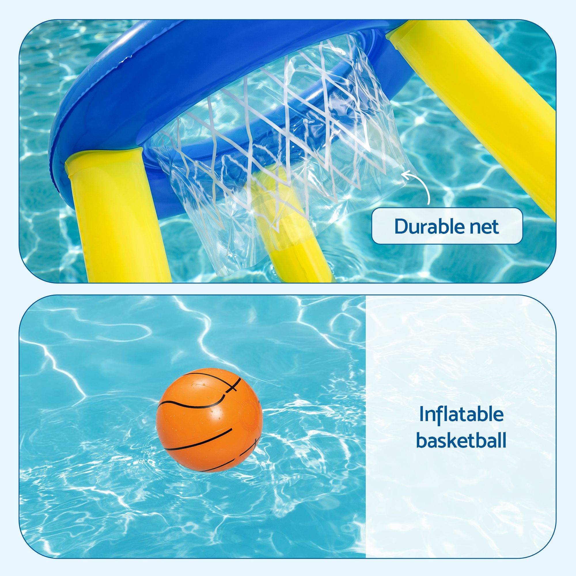 Bestway Inflatable Pool Float Basketball Hoop Set with Ball Blue