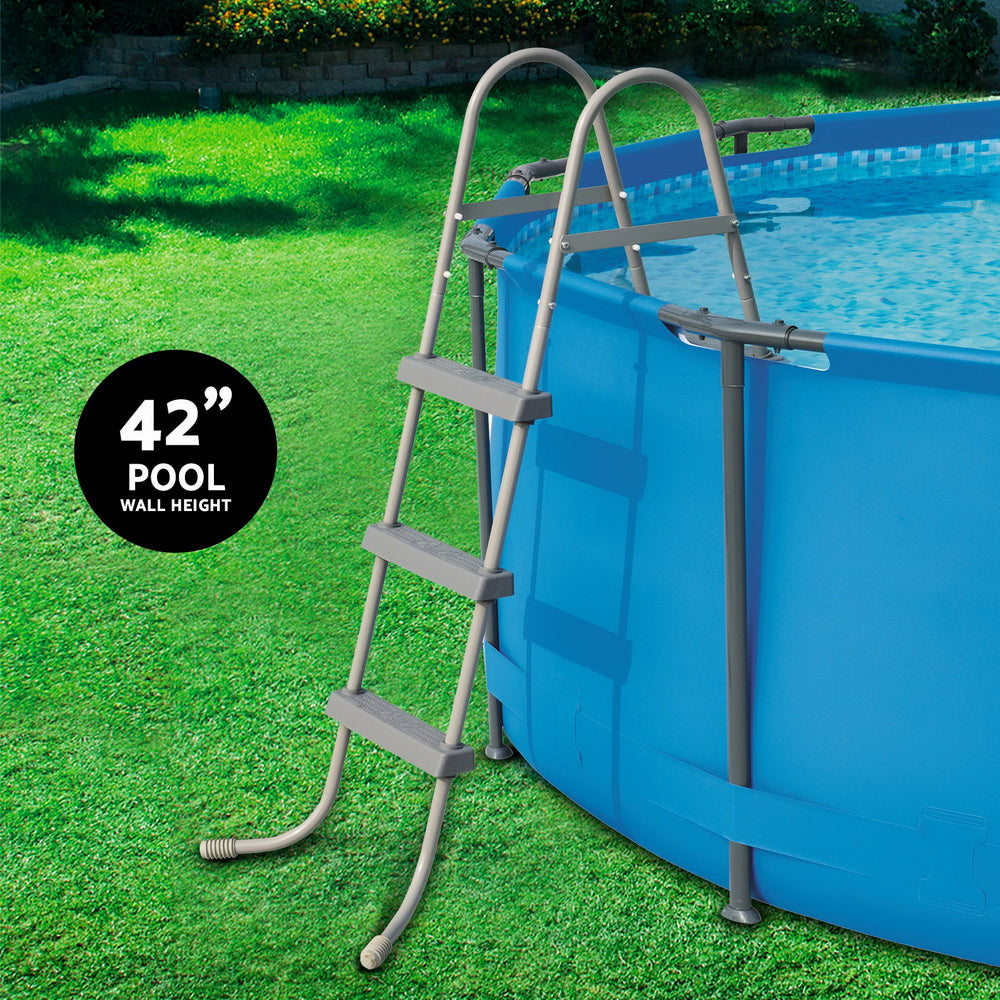 Bestway 107cm Above Ground Pool Ladder Removable Steps Grey