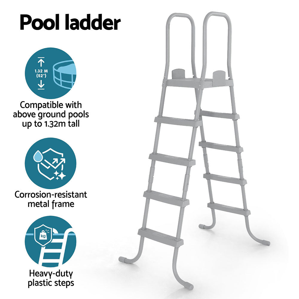 Bestway 195cm Pool Ladder Removable Steps Grey