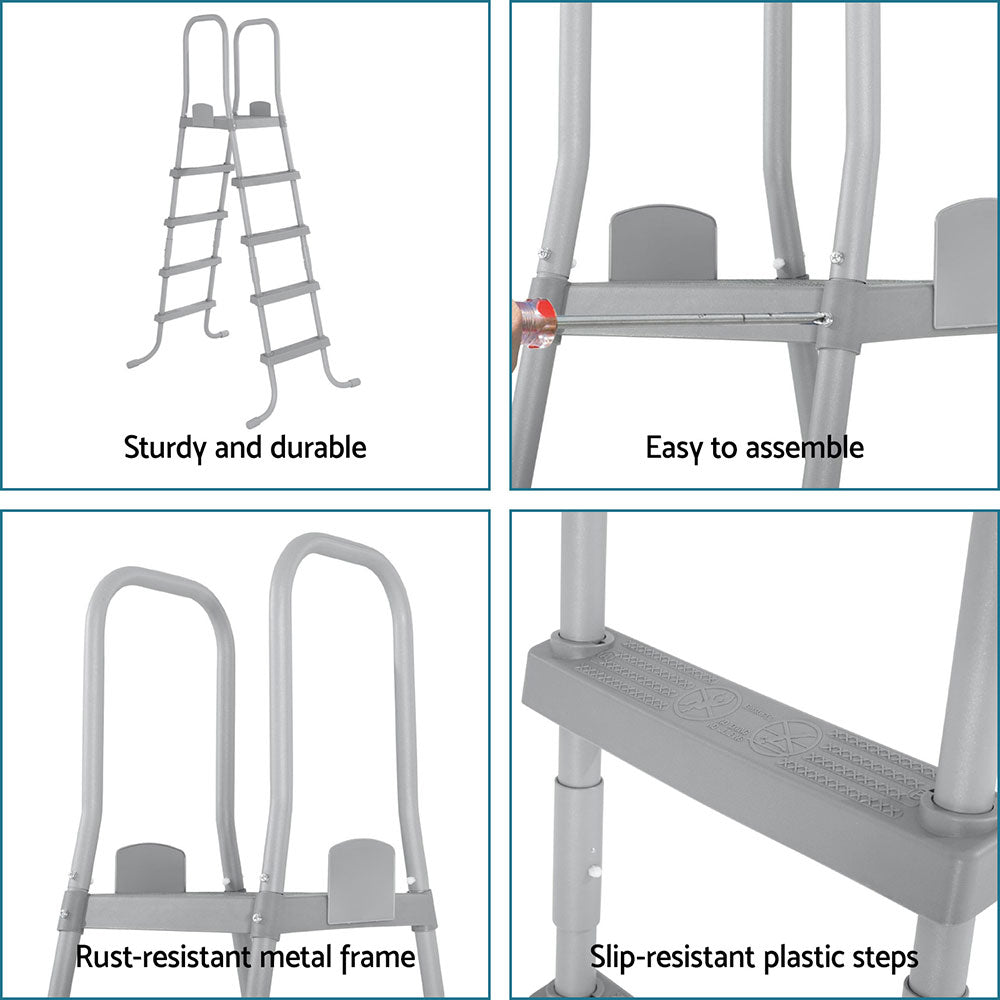 Bestway 195cm Pool Ladder Removable Steps Grey
