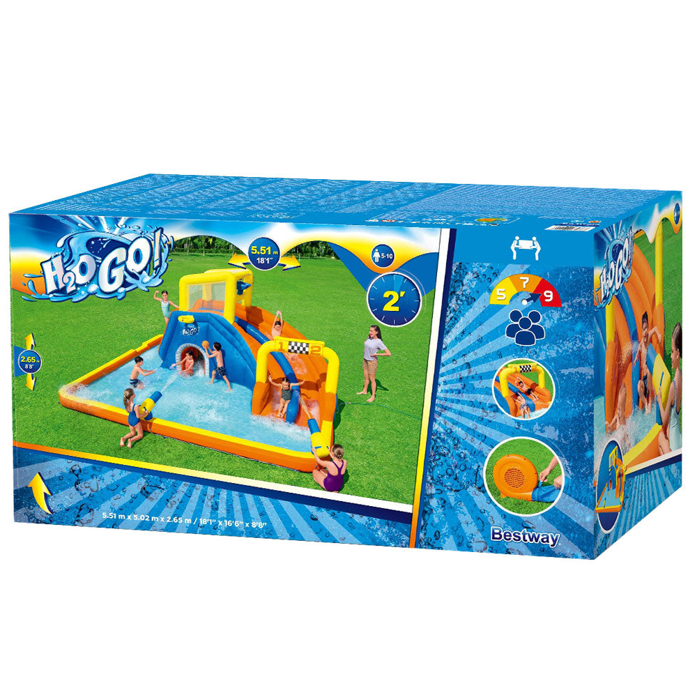 H2OGO! Super Speedway Inflatable Water Park 551cm Kids Slide Pool
