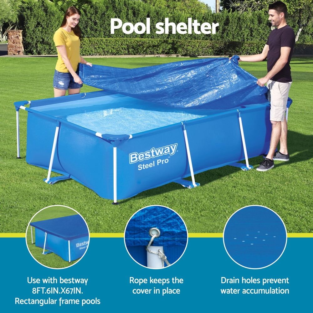 Bestway Rectangle Pool Cover 264x174cm for 259x170cm Pools