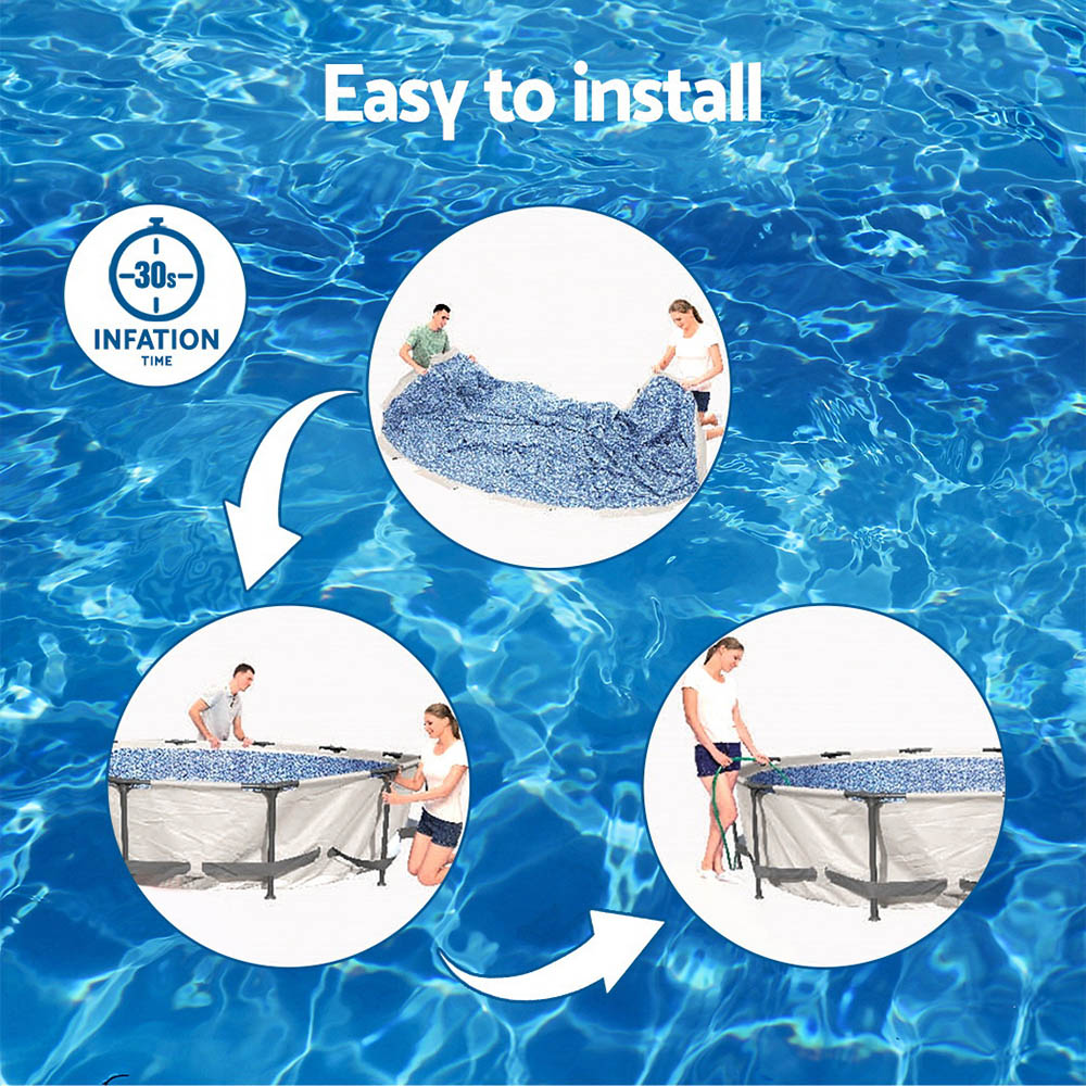 UV-Resistant Steel Frame Pool w/ Filter Pump 9150L - Bestway