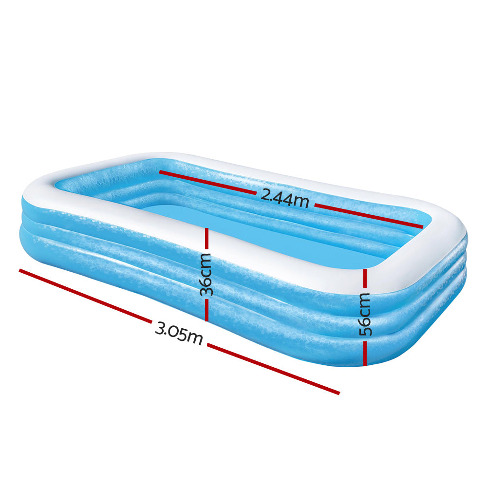 Bestway 305x183cm Kids Inflatable Above Ground Pool 1161L