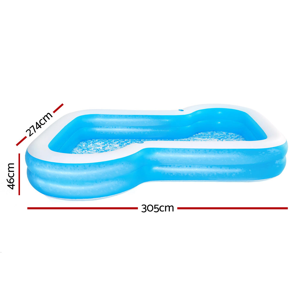 Bestway 305x274cm Kids Inflatable Pool Above-Ground 1207L