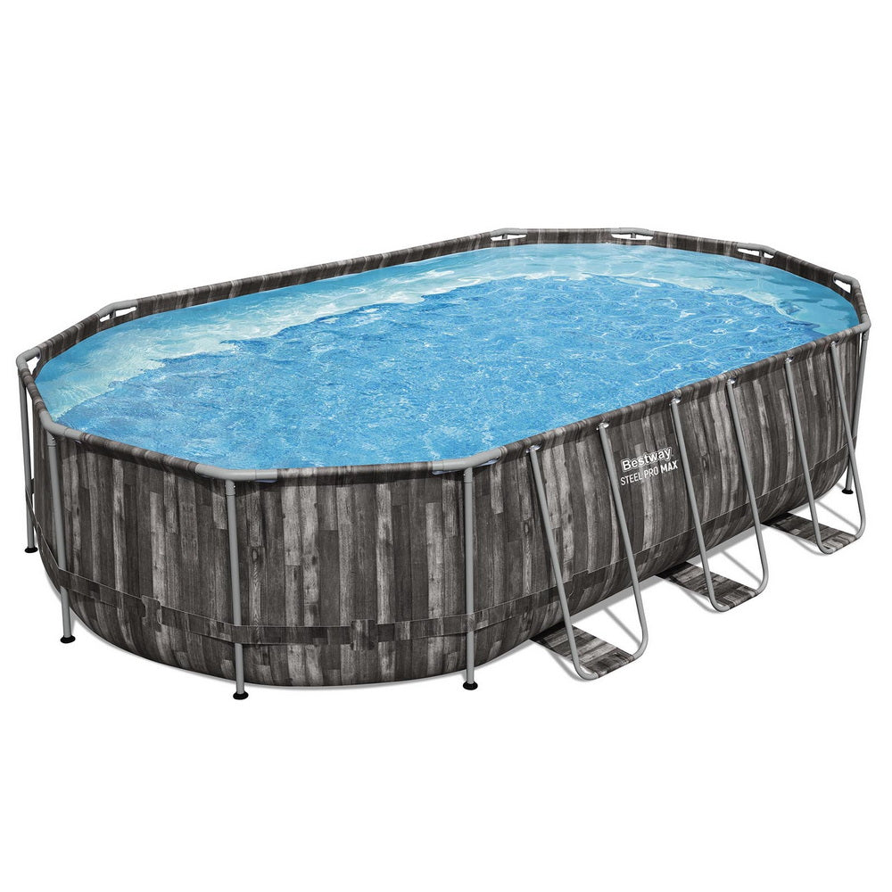 Steel Pro Max 6.1x3.66m Swimming Pool Set w/ Filter Pump Ladder Cover