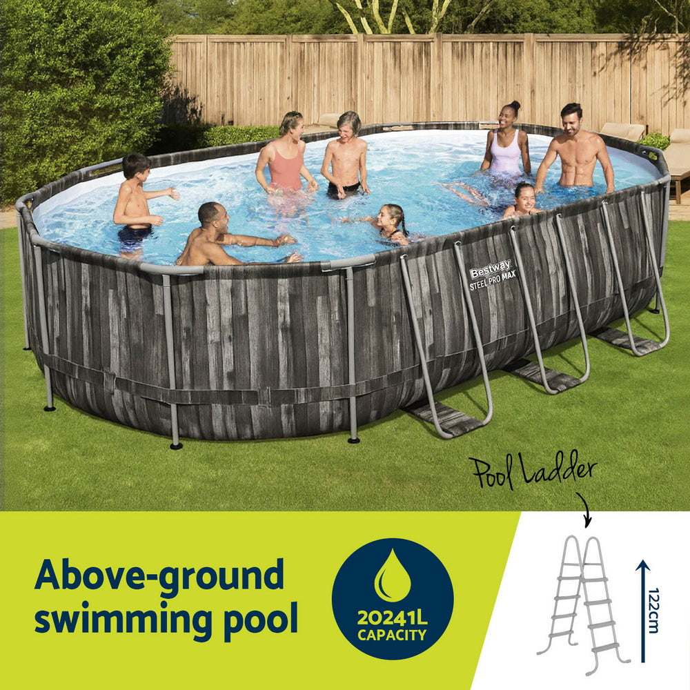 Steel Pro Max 6.1x3.66m Swimming Pool Set w/ Filter Pump Ladder Cover
