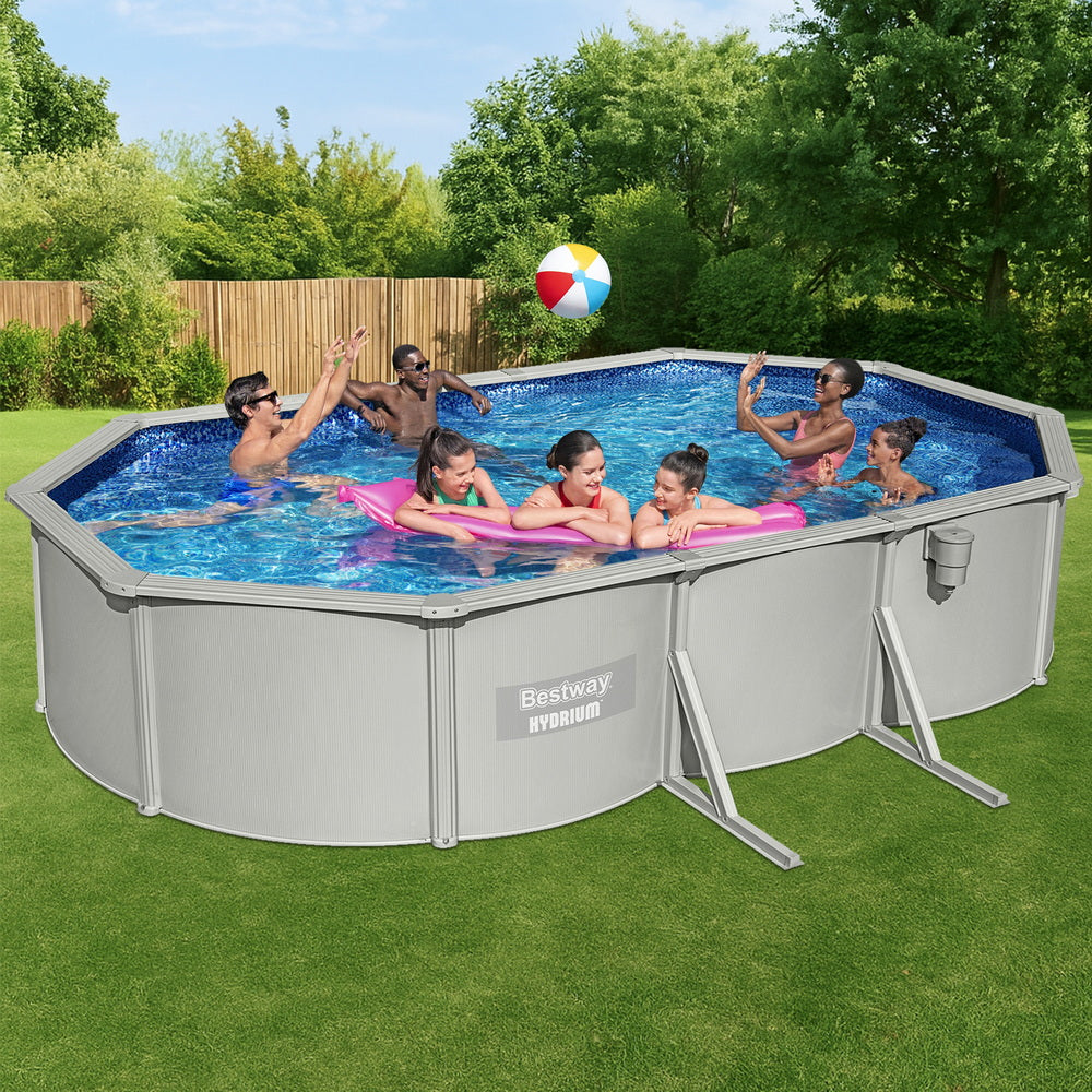 Hydrium 610x366cm Steel Frame Round Pool Set Grey