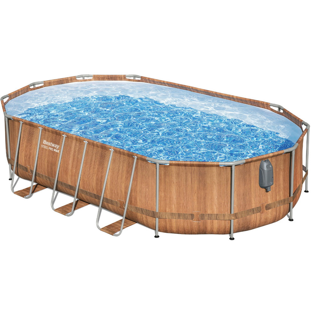 Steel Pro Max 6.1m Luxury Pool & Spa Massage Set Brown