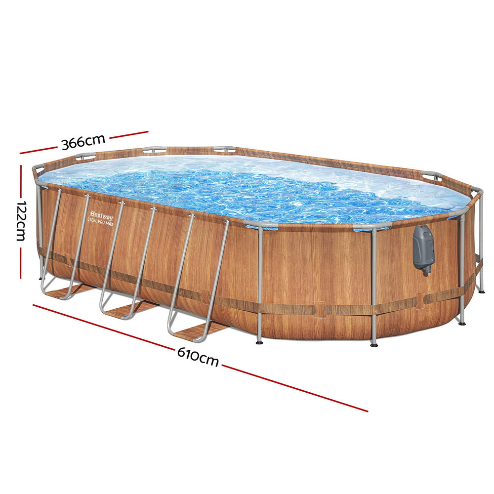 Steel Pro Max 6.1m Luxury Pool & Spa Massage Set Brown