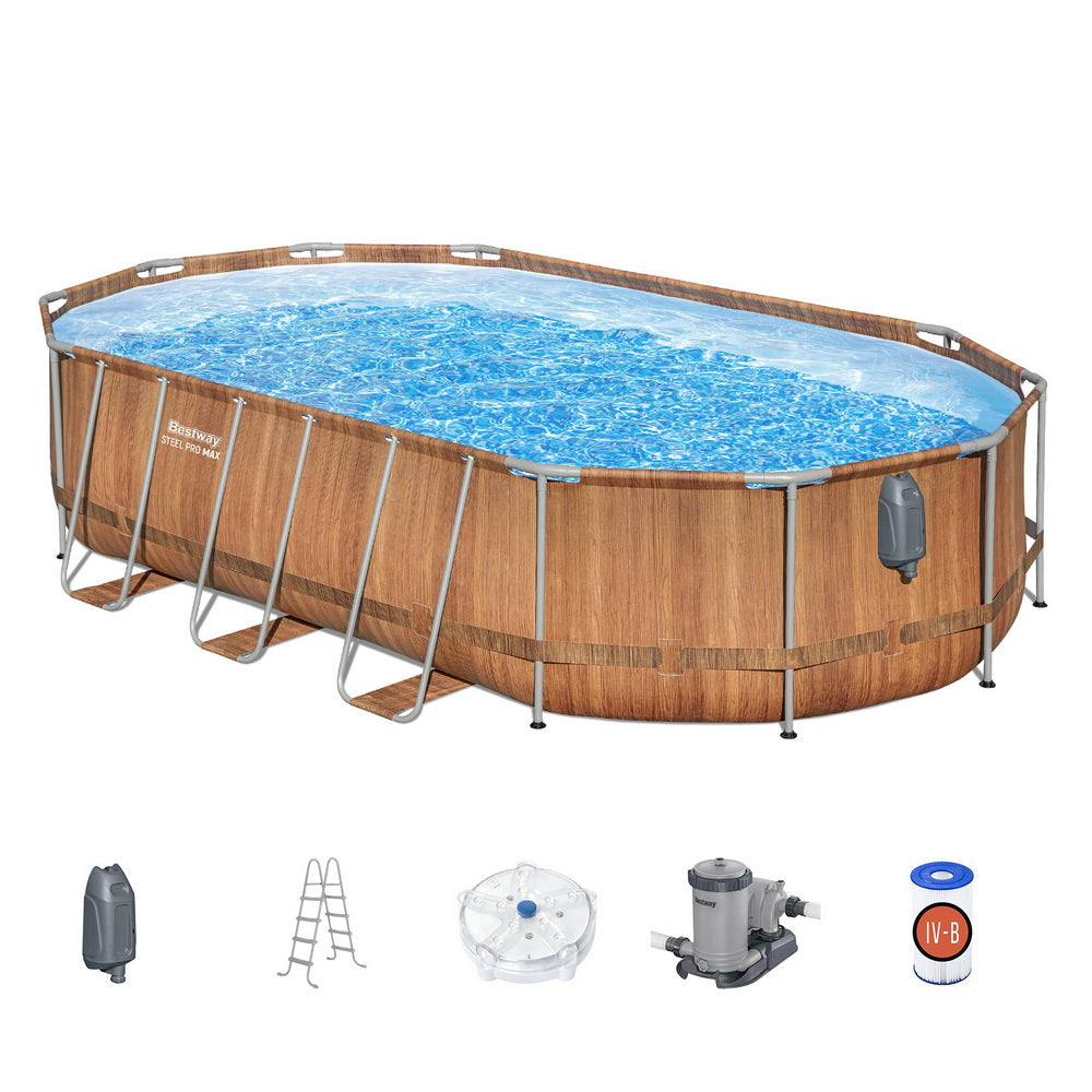Steel Pro Max 6.1m Luxury Pool & Spa Massage Set Brown