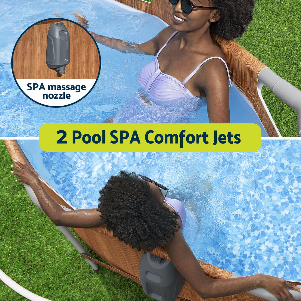 Steel Pro Max 6.1m Luxury Pool & Spa Massage Set Brown