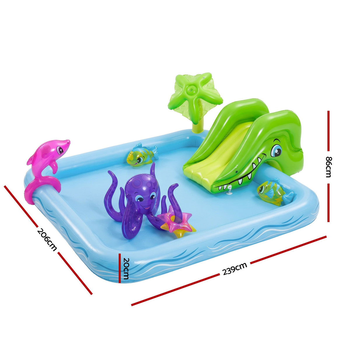Bestway Kids Play Pool 239x206x86cm Inflatable Above Ground 308L