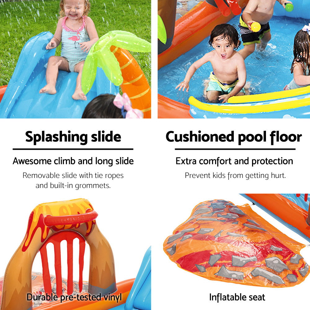 Lava Lagoon Kids Inflatable Pool Play Centre 265cm with Slide and Water Games
