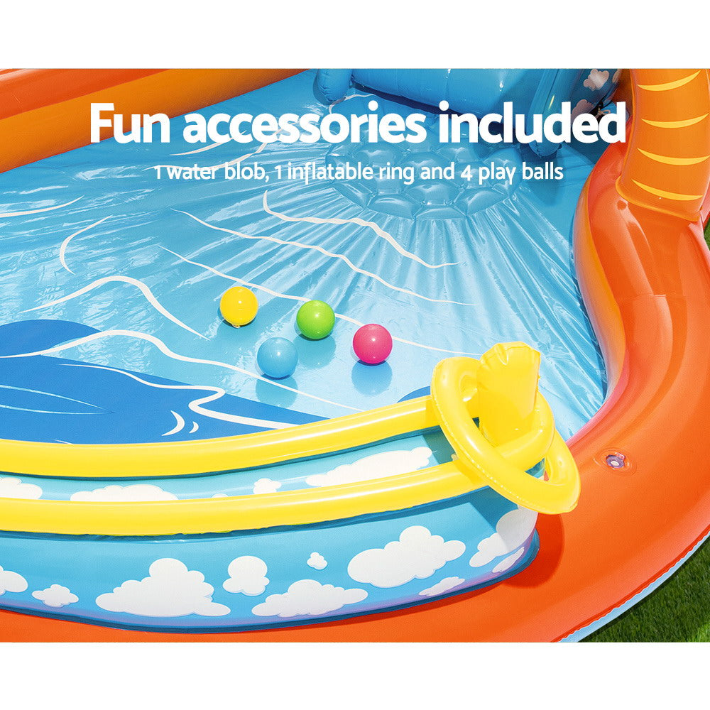 Lava Lagoon Kids Inflatable Pool Play Centre 265cm with Slide and Water Games
