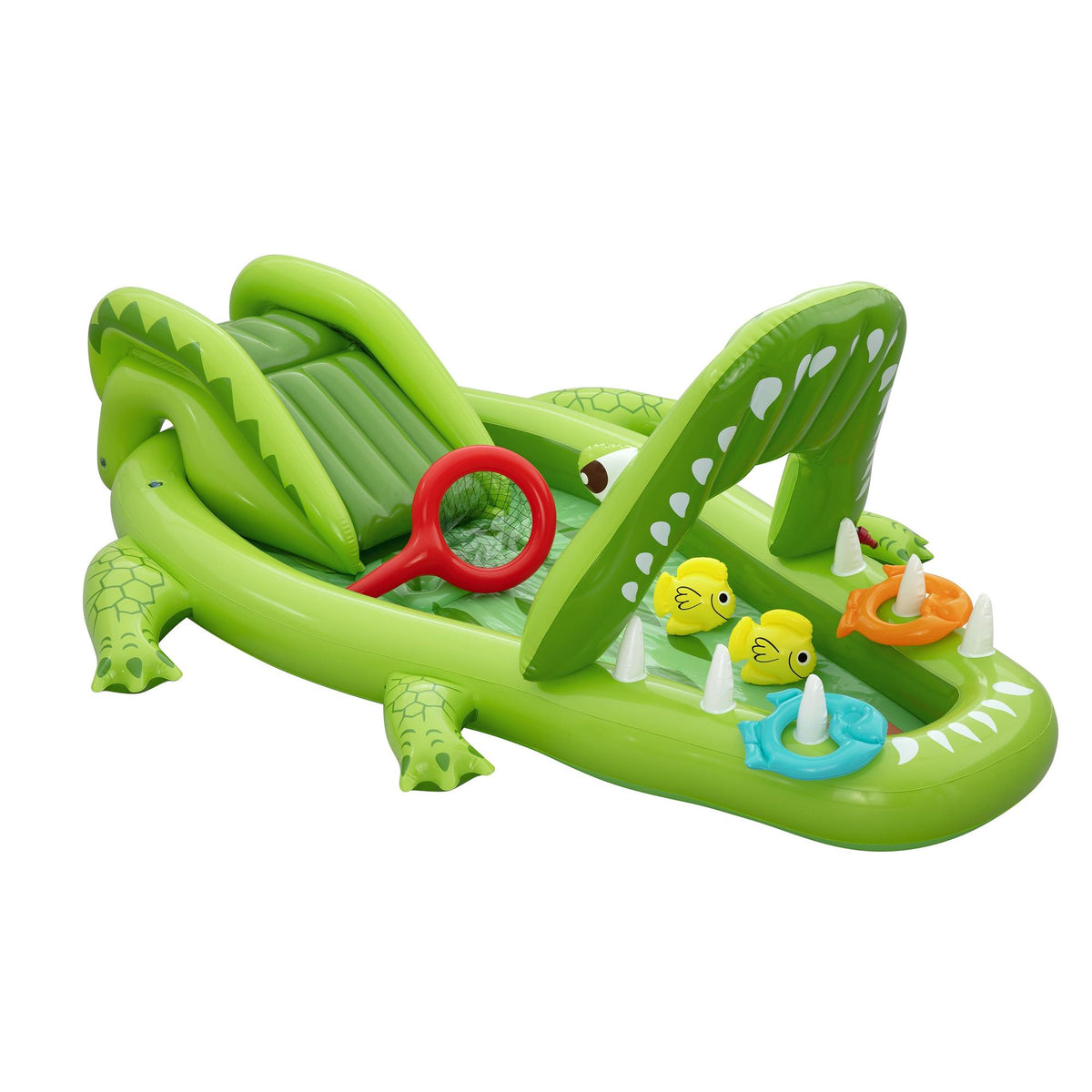 Bestway Inflatable Alligator Kids Play Pool 234cm x 163cm Green