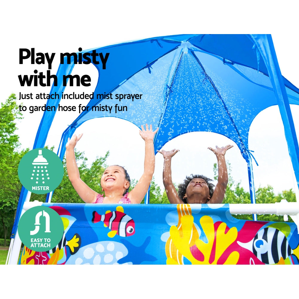 Steel Pro Kids Pool 183x51cm Play Pool Canopy Mist Head