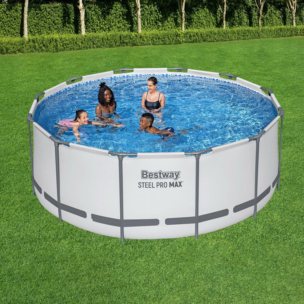 Steel Pro MAX 366cm Round Above Ground Pool with Filter Pump, Cover & Ladder