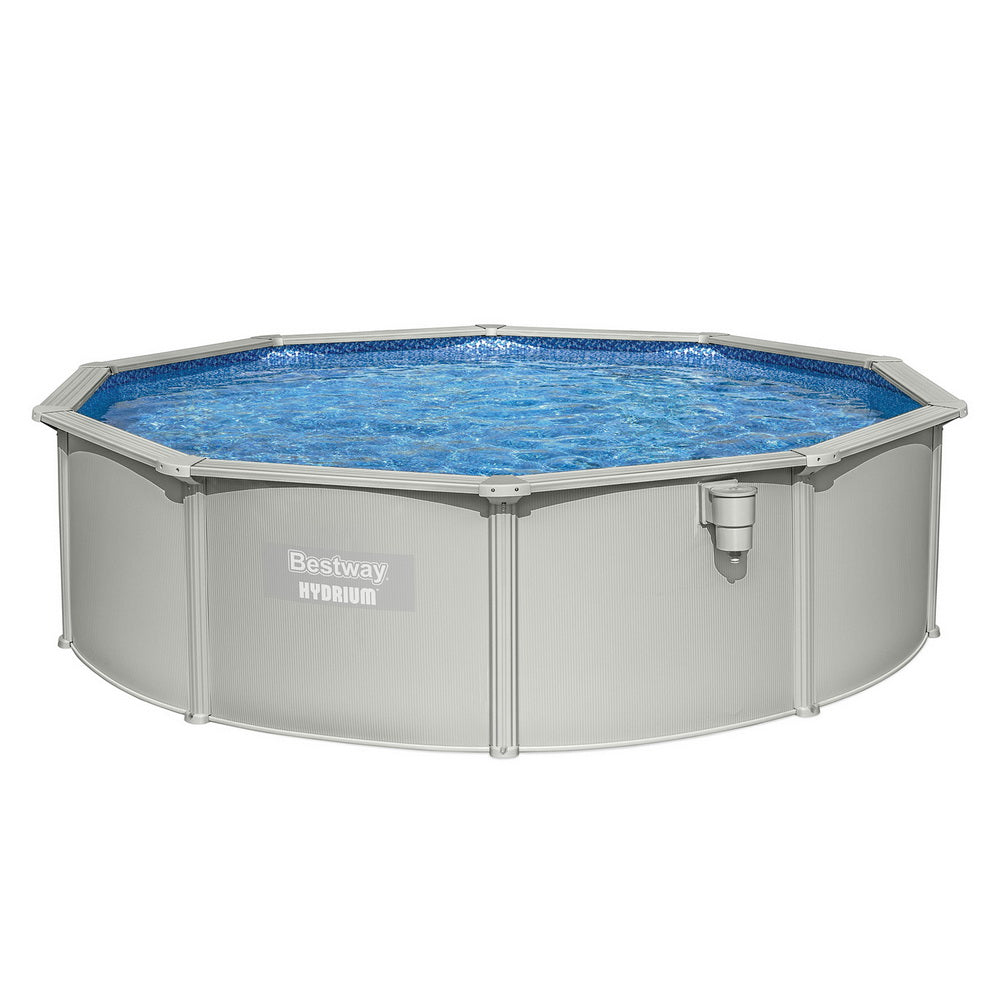 Hydrium 457cm Round Steel Frame Pool Set 17430L Grey
