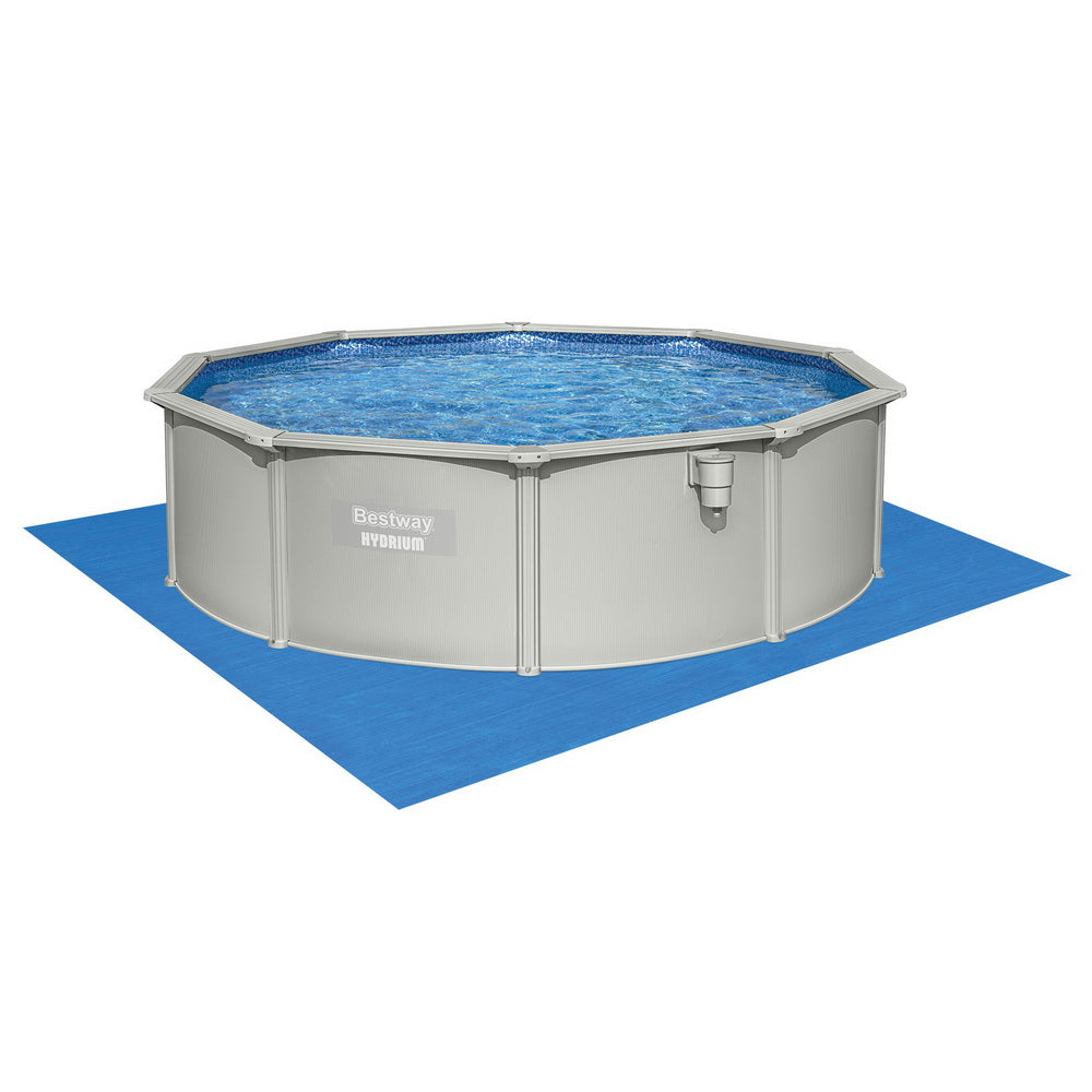 Hydrium 457cm Round Steel Frame Pool Set 17430L Grey