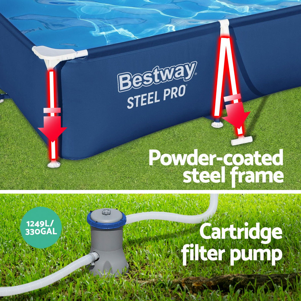 Rust-Resistant Steel Frame Swimming Pool with Filter Pump - Bestway