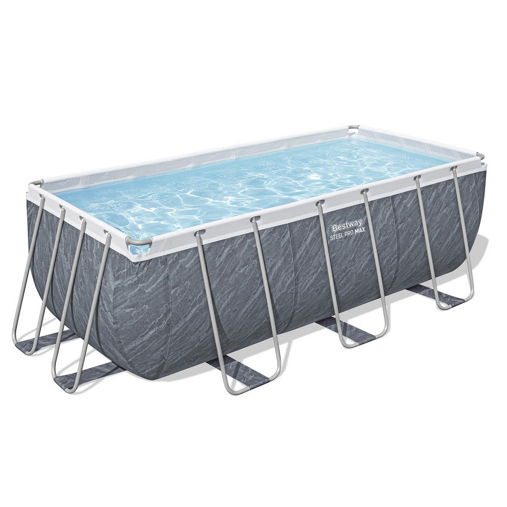 Power Steel 412x201x122cm Pool Set with Pump & Ladder Grey