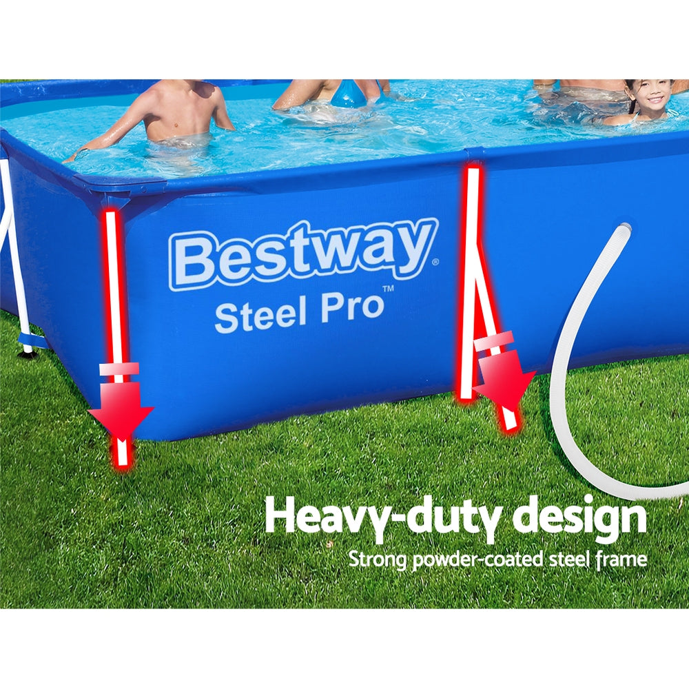 Bestway 4m Steel Frame Above Ground Pool with Filter Pump Blue
