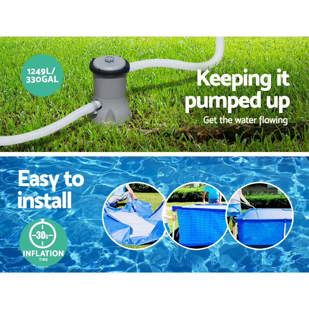 Bestway 4m Steel Frame Above Ground Pool with Filter Pump Blue
