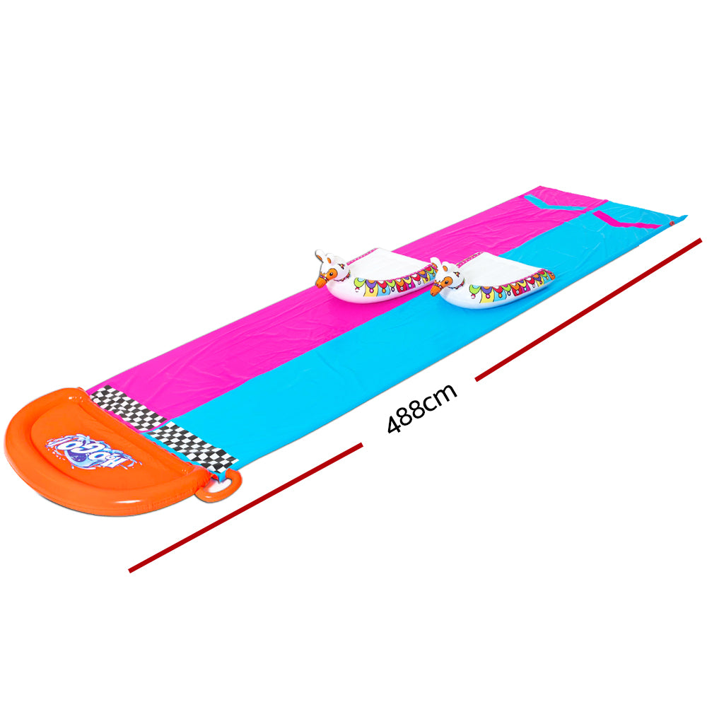 Bestway 488cm Dual Water Slide Splash Pad Kids Outdoor Play