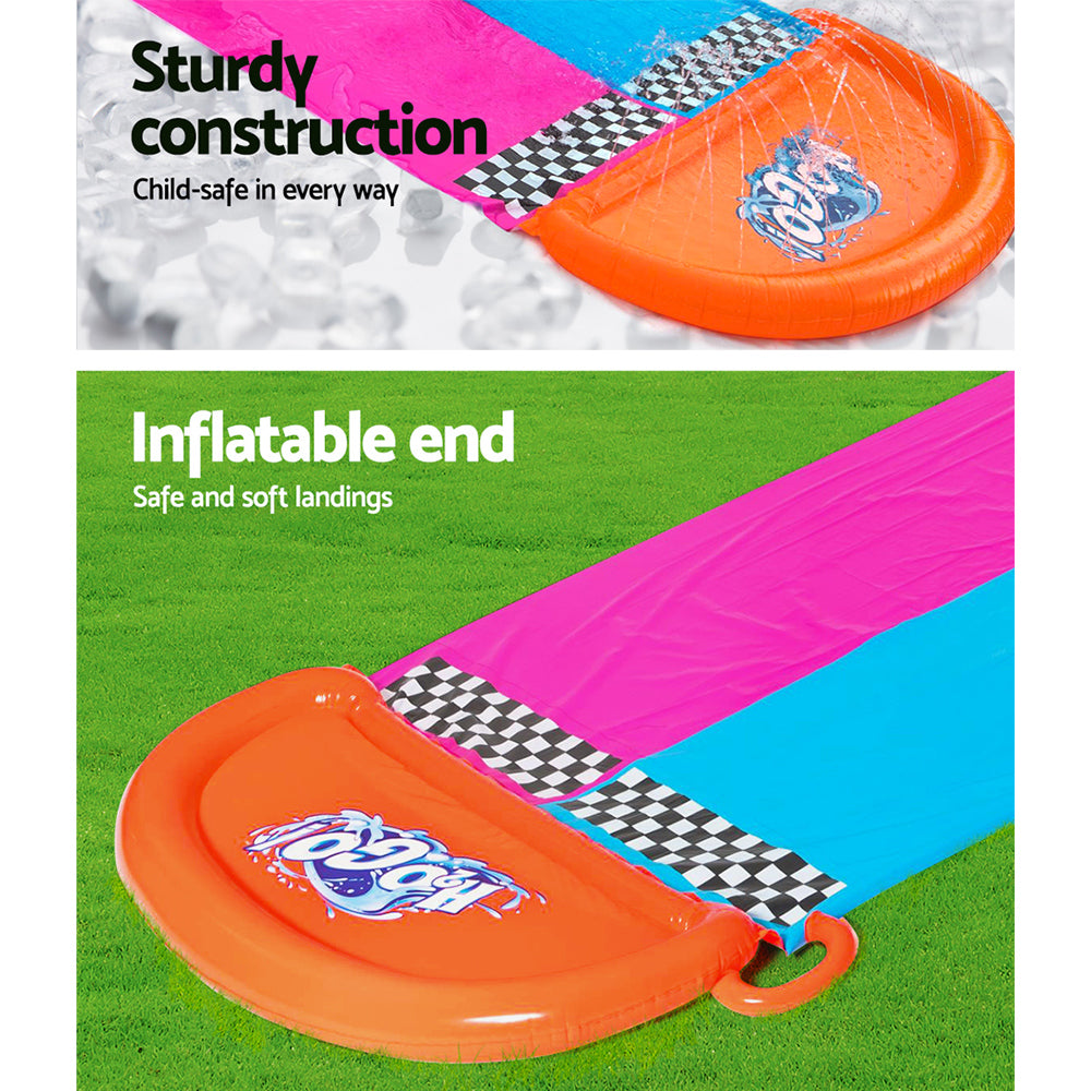 Bestway 488cm Dual Water Slide Splash Pad Kids Outdoor Play