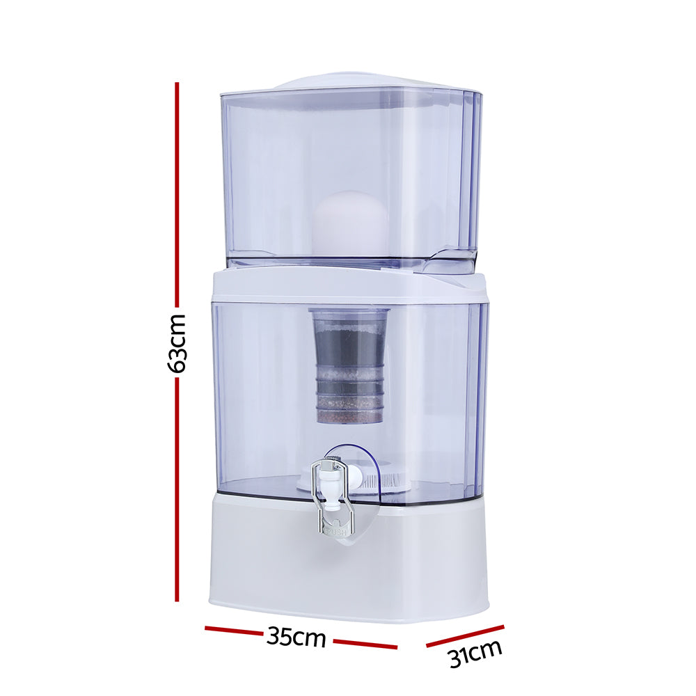 Devanti Benchtop Water Filter 24L Gravity Multi-Stage BPA-Free Home Ca