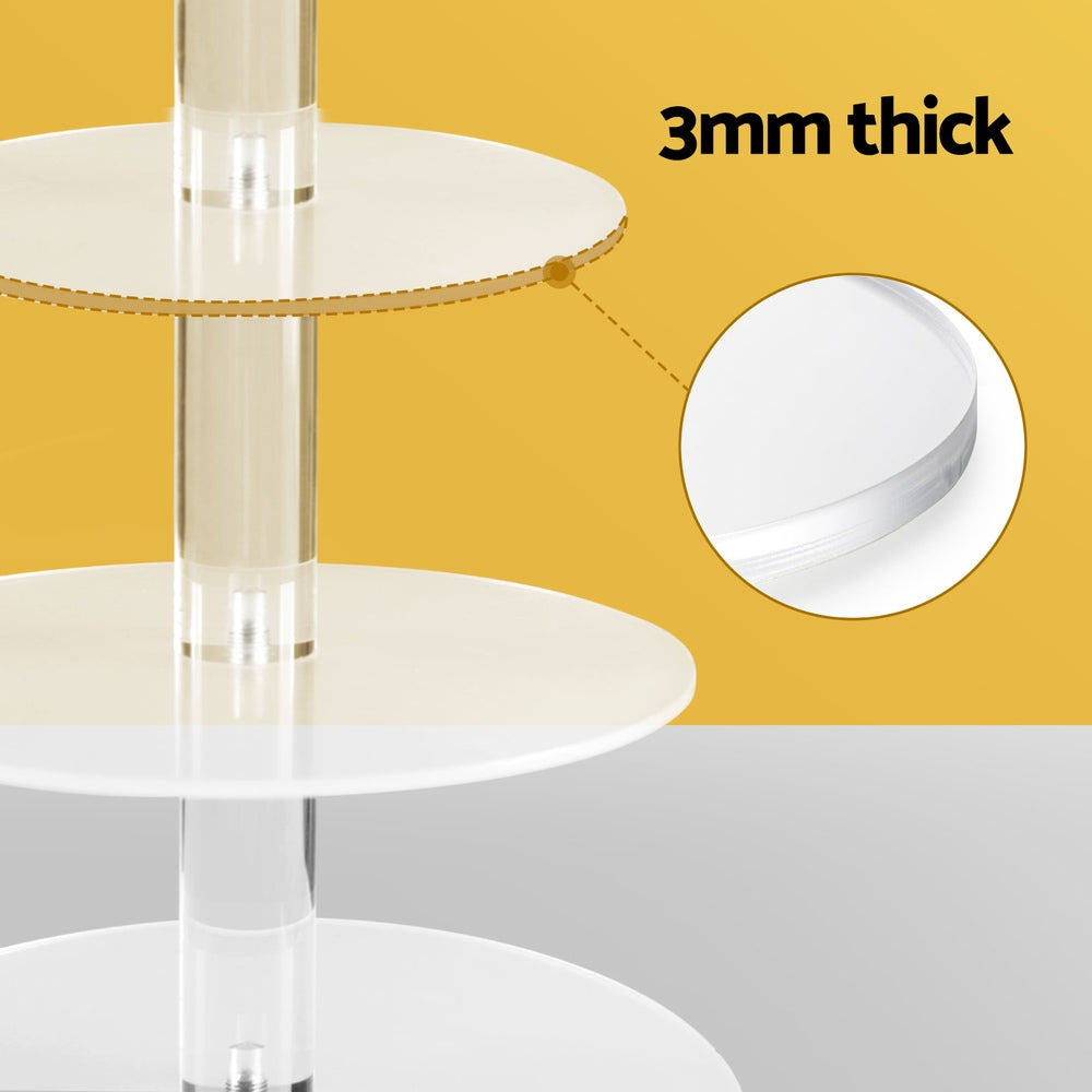 5-Star Chef 5-Tier Acrylic Cake Stand Clear Round Wedding Party Display