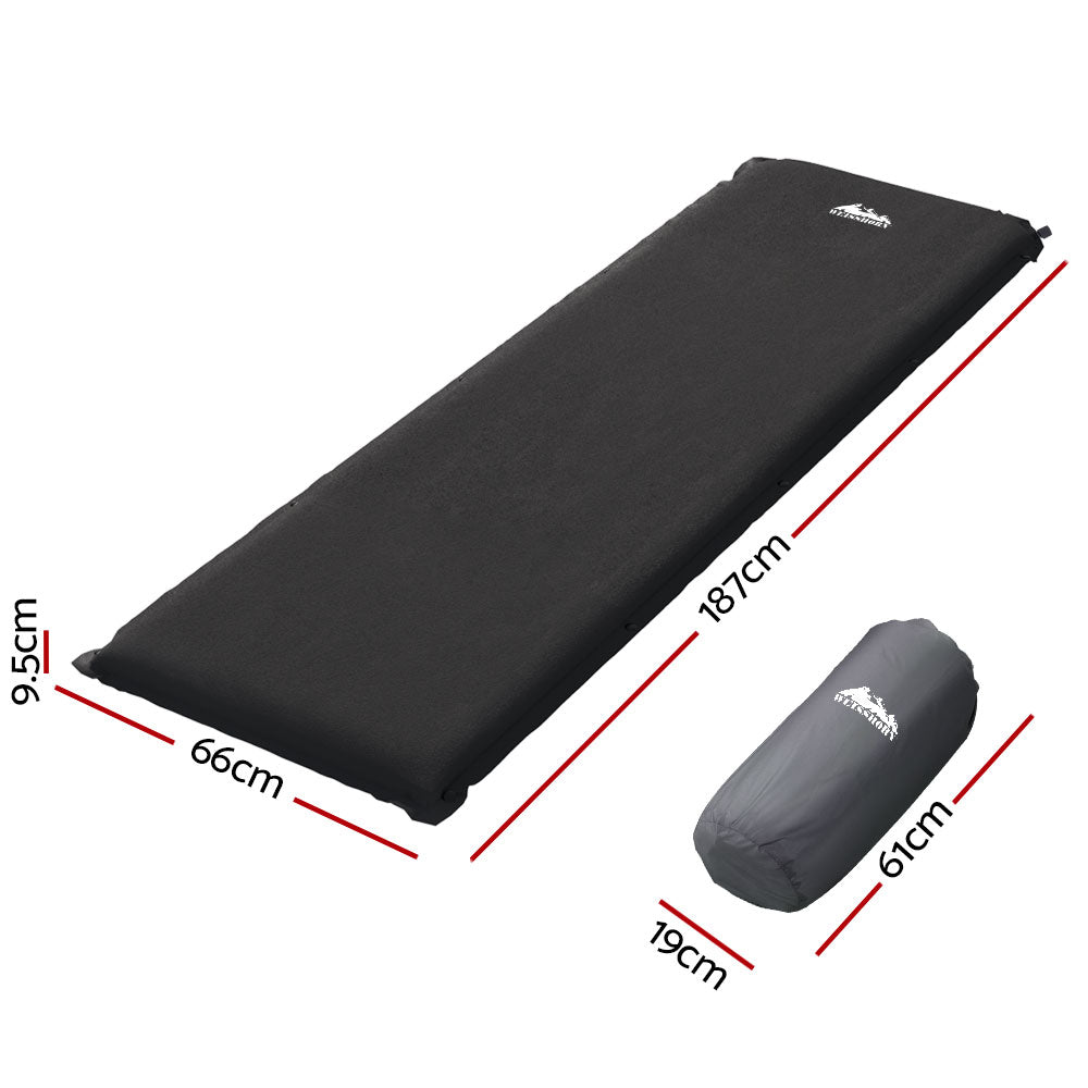 Weisshorn Single Self-Inflating Camping Mattress Black