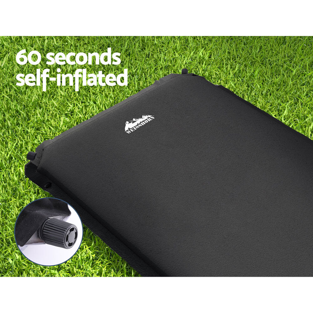 Weisshorn Single Self-Inflating Camping Mattress Black
