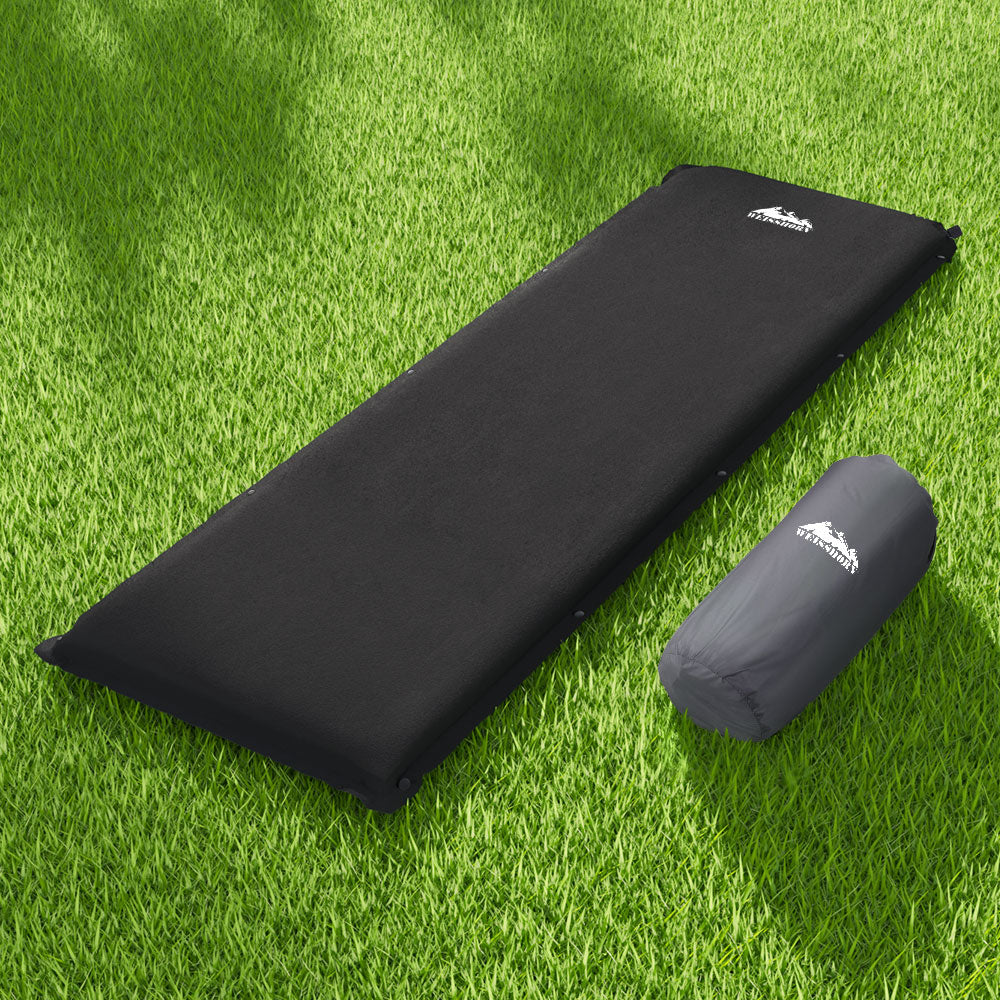 Weisshorn Single Self-Inflating Camping Mattress Black